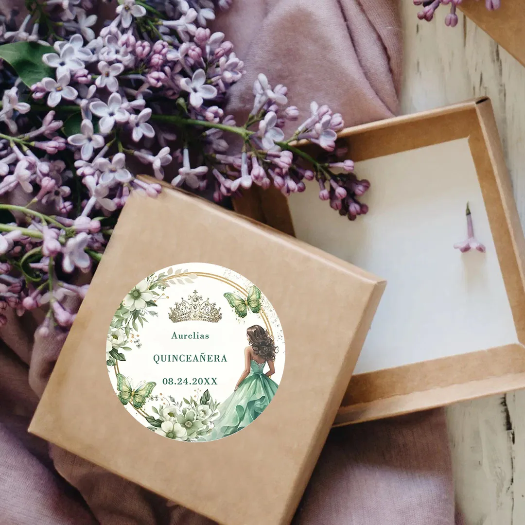 90 قطعة من ملصقات الأسماء وأعياد الميلاد (للحفلات الزفاف والمعمودية والحفلات وتغليف الهدايا)