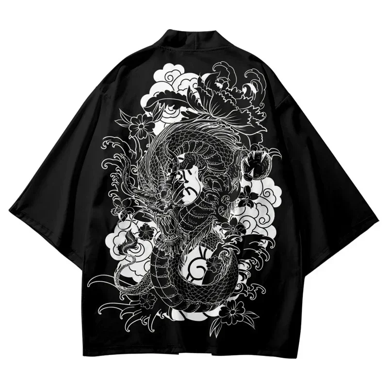 NEW Japanese Anime Dragon 3D Print Kimono For Men And Women Street Retro Style Haori Loose Cardigan CosPlay  Beach Yukata Tops