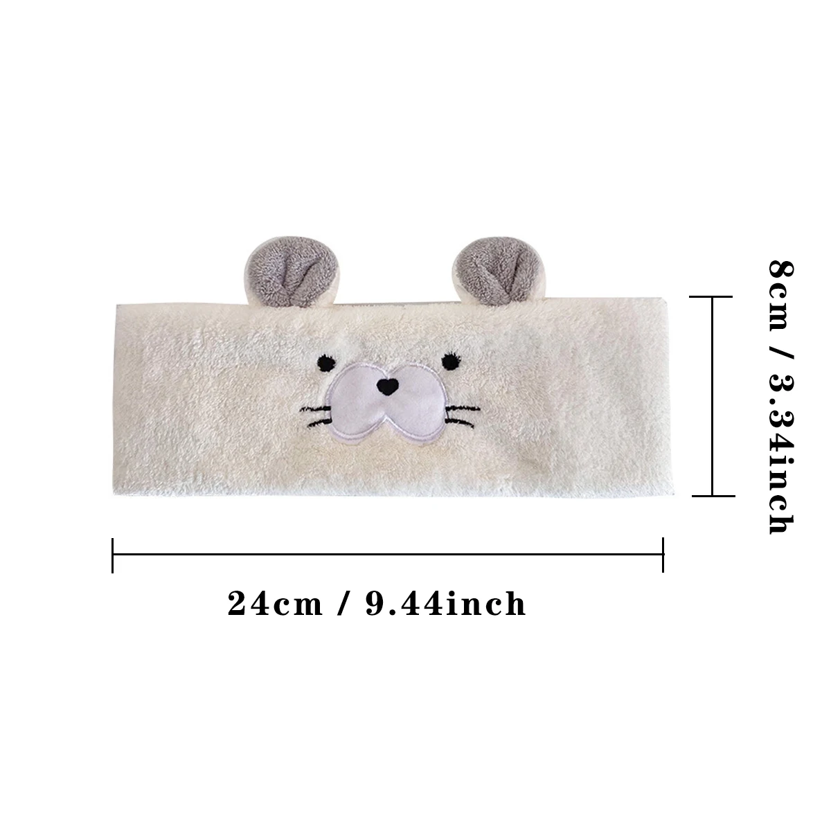 Makeup Spa Headband Animal Headband for Washing Face Coral Fleece Cosmetic Headband Plush Animal Ears Shower Hairband for Women