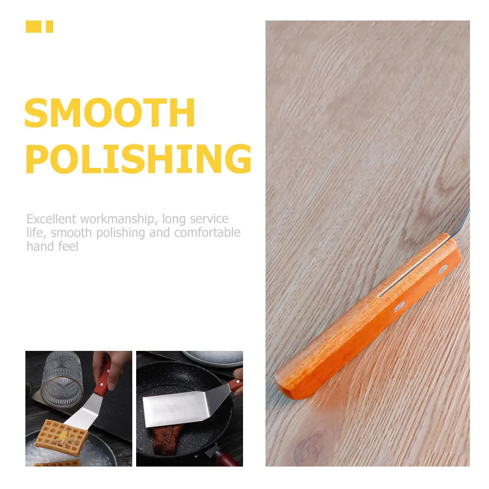 

2pcs Stainless Steel Steak Spatula Portable Frying Cooking Shovel Kitchen Gadget Tool Accessory Heat Resistant Household
