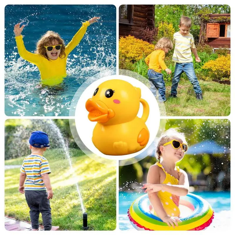 스프링클러 귀여운 만화 오리 물뿌리개 정원 플라스틱 꽃 물뿌리개 어린이 조기 교육 장난감 야외 해변 목욕 장난감
