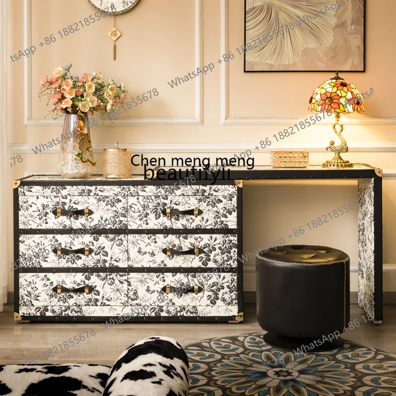 French Dresser Locker Premium Hard Box Storage Cabinet Six Bucket Side Cabinet