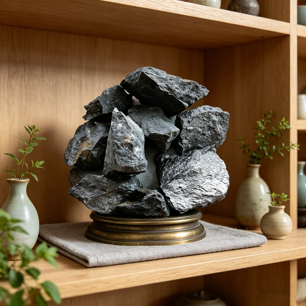 Natural Shungite Raw Stone Rough Energy Crushed Stone Mineral Sample Raw Stone Home Decoration Stone Craft