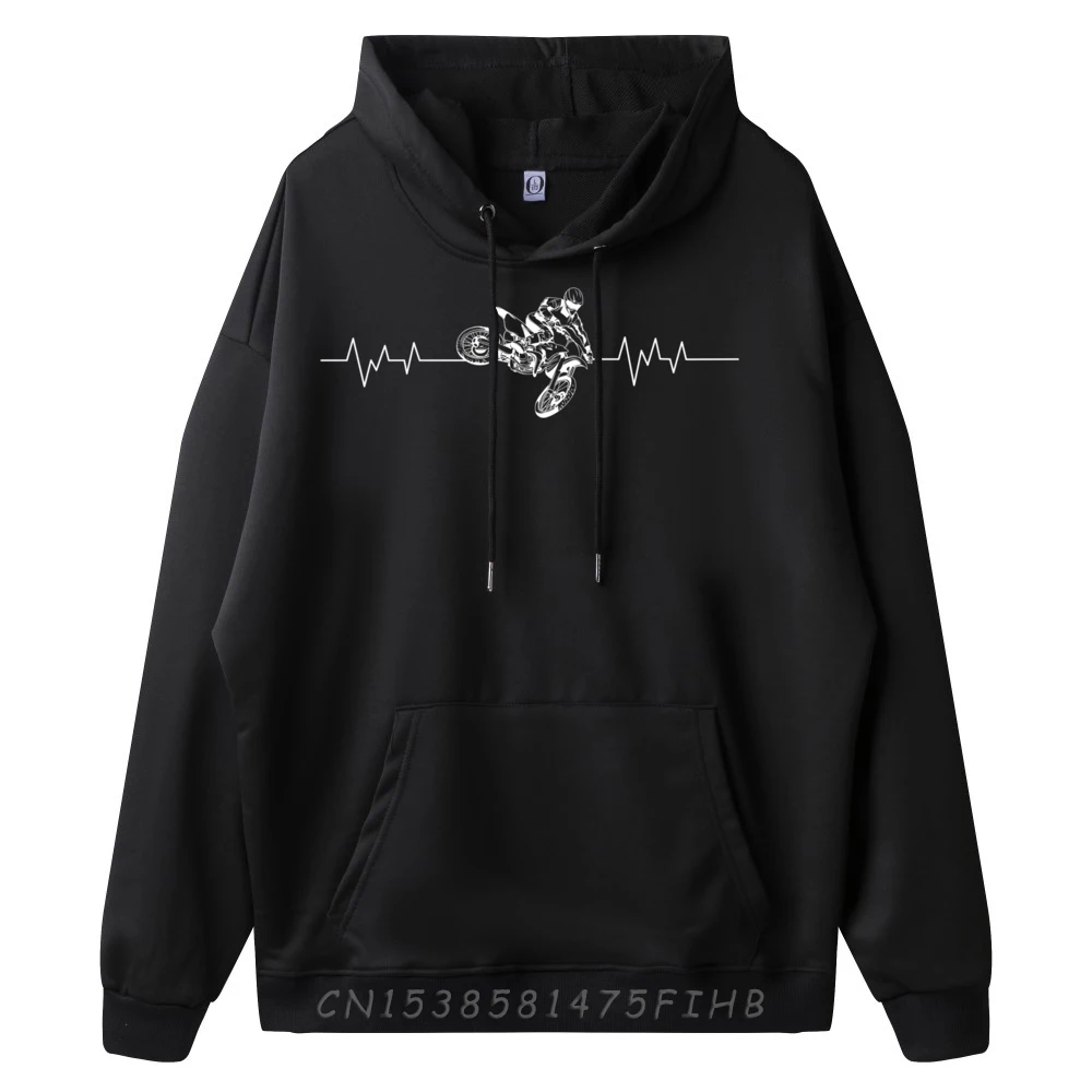 Heartbeat Dirt Bike Pulse Enduro Supermoto Printed Sweater Breathable And Sweat-Absorbent Oversized Hoodie Chinese Style