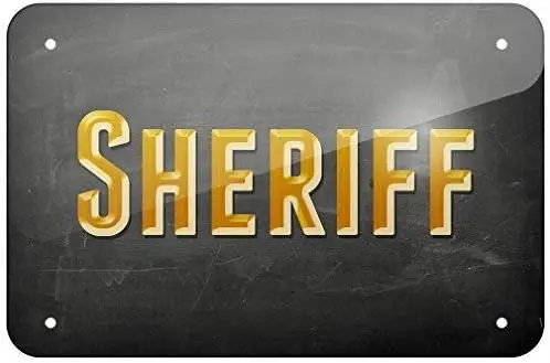 Unoopler Tin Signs Sheriff Art Decor 8x12 in. Vintage Industrial Signs Wall Decoration Iron Sign sign