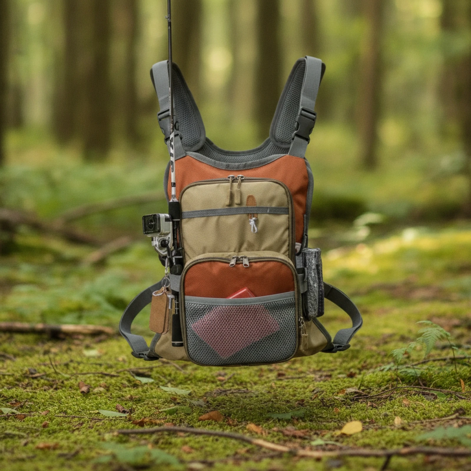 Fishing Chest Pack Compact Fishing Vest Pack Multi-Pocket Hands-Unrestricted for Fly Fishermen view 5