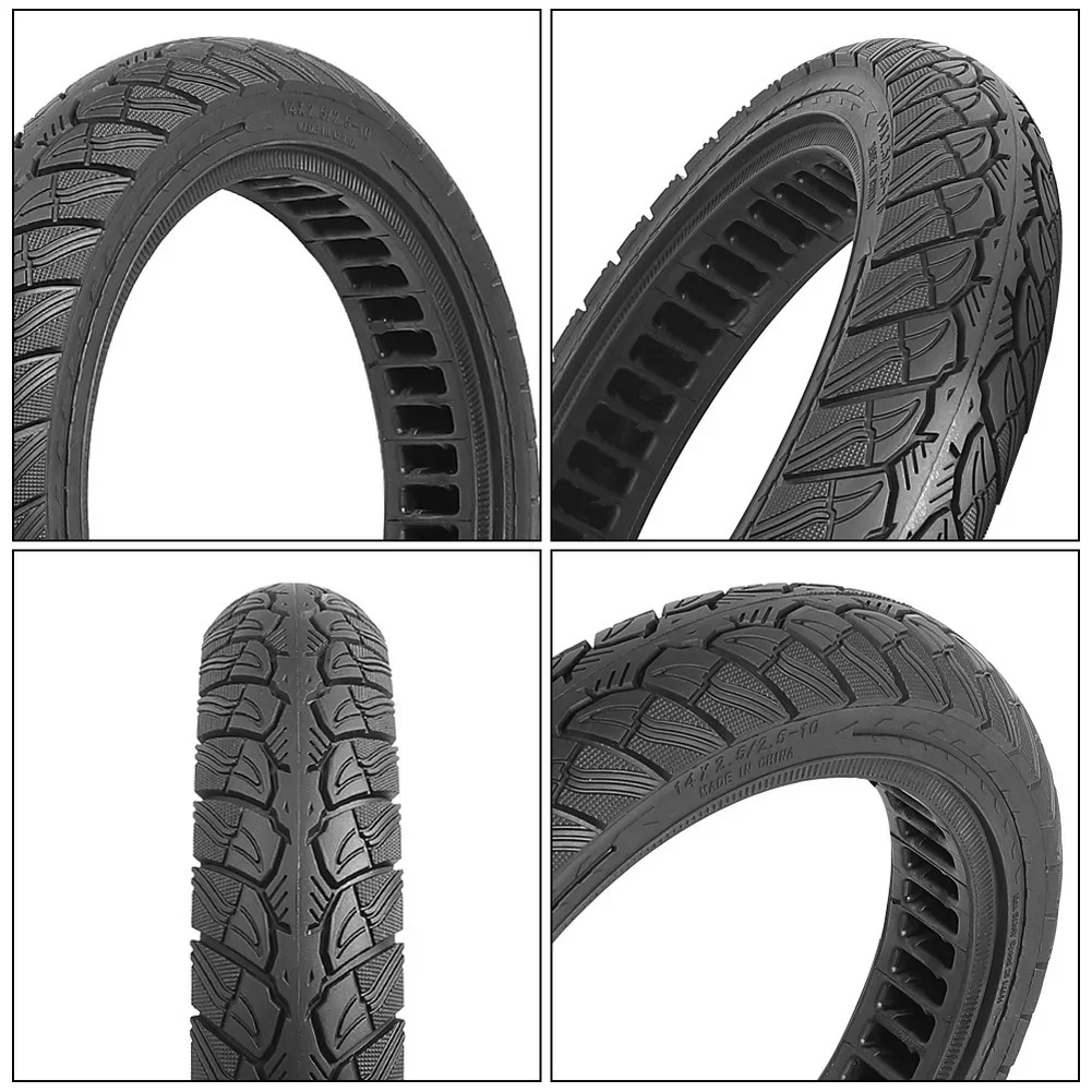 

14-дюймовая цельнолитая шина 14x2.50 (2.50-10) без насоса, с защитой от проколов, с усиленным сцеплением, внешний протектор, для электровелосипедов и электросамокатов