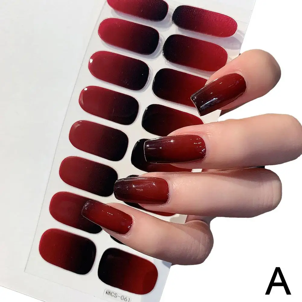17 Stile Gel-Nagelaufkleber Halbgehärtete Frische Nagelfolien Farbverlauf Nägel Frühling Sommer DIY Selbstklebende Aufkleber Deko