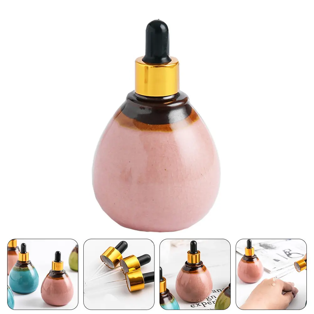 プレミアムセラミックエッセンシャルオイルドロッパーボトル空のサブボトル薬用香水エッセンシャルオイルホルダー詰め替え可能