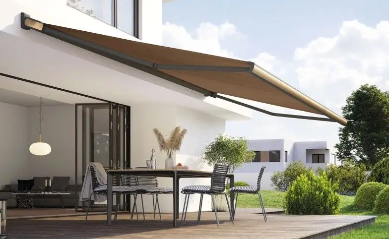 

Fully Automatic Louvered Roof Waterproof Awning Aluminium Retractable Arm Modern Outdoor Sunshade Four Seasons Setup Awnings