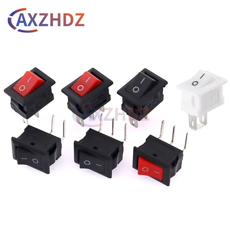 10PCS 10*15mm KCD11 Rocker Switch Mini Push Button Switch ON-OFF / ON-OFF-ON 2 Pins / 3 Pins 3A 250VAC / 6A 125VAC 10x15mm