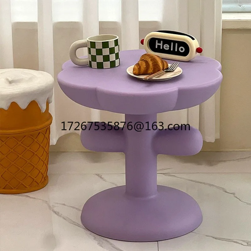 

Cream wind flower coffee table household simple modern creative side table living room cute small apartment side table