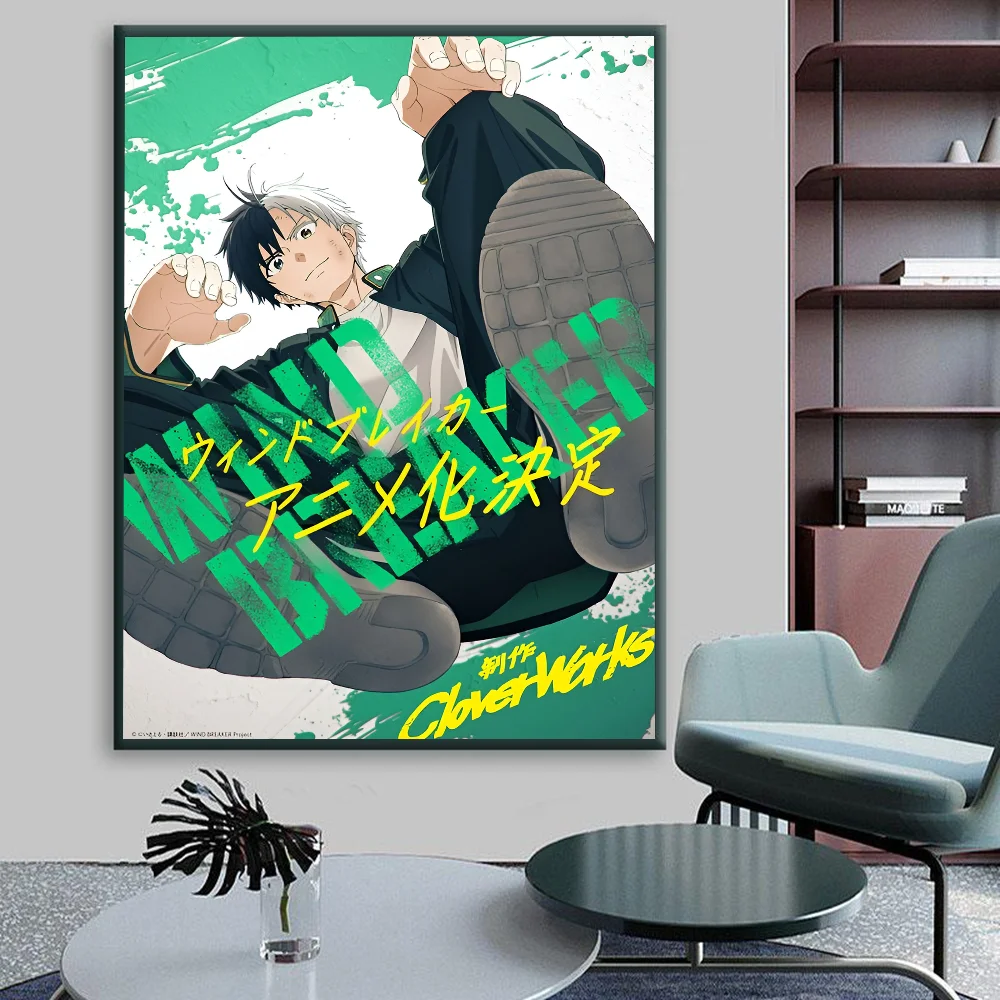Wiatrรณwka plakaty Anime lepkie wodoodporne papierowa naklejka kawiarni Kawaii wystrรณj pokoju