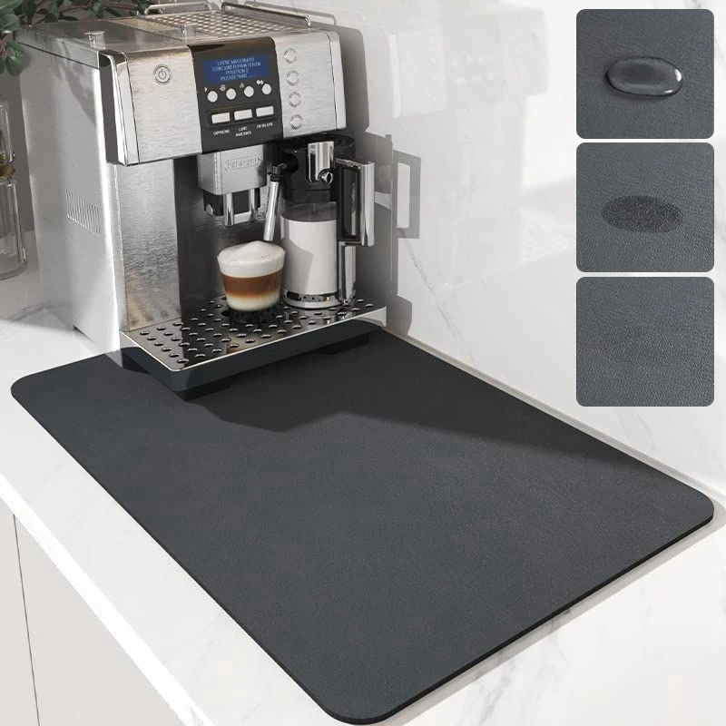 Napa Skin Drain Mat Kitchen Rubber Dish Drying Pad Super Absorbent Drainer Mats Tableware Bottle Rug Kitchen Dinnerware Placemat