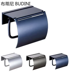 Blue Gold Paint Double Paper Holder Wall Mounted Bathroom Accessories Phone Rack Toilet Shelf Space Aluminum Material