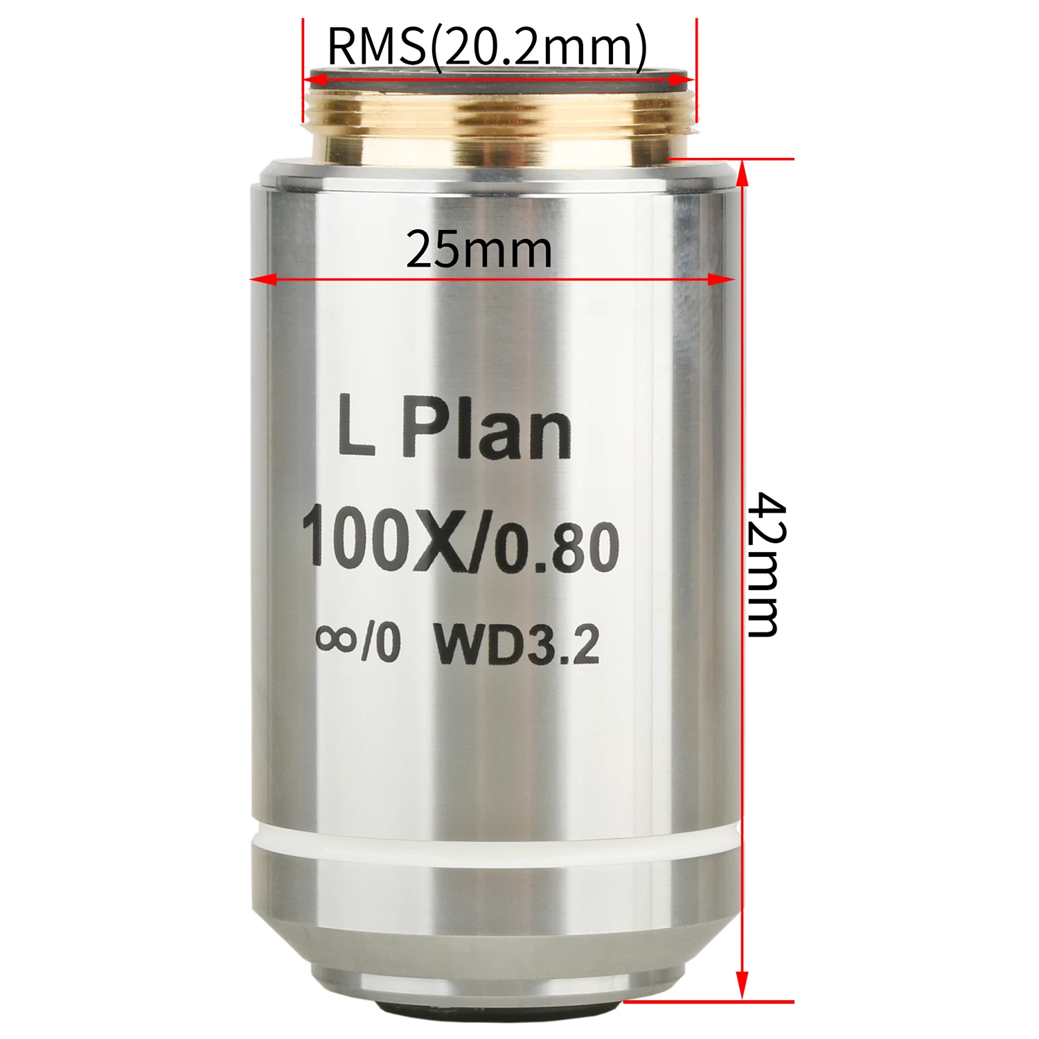 KOPPACE 100X Infinity Flat Field Achromatic Metallographic Objective Working Distance 3.2mm