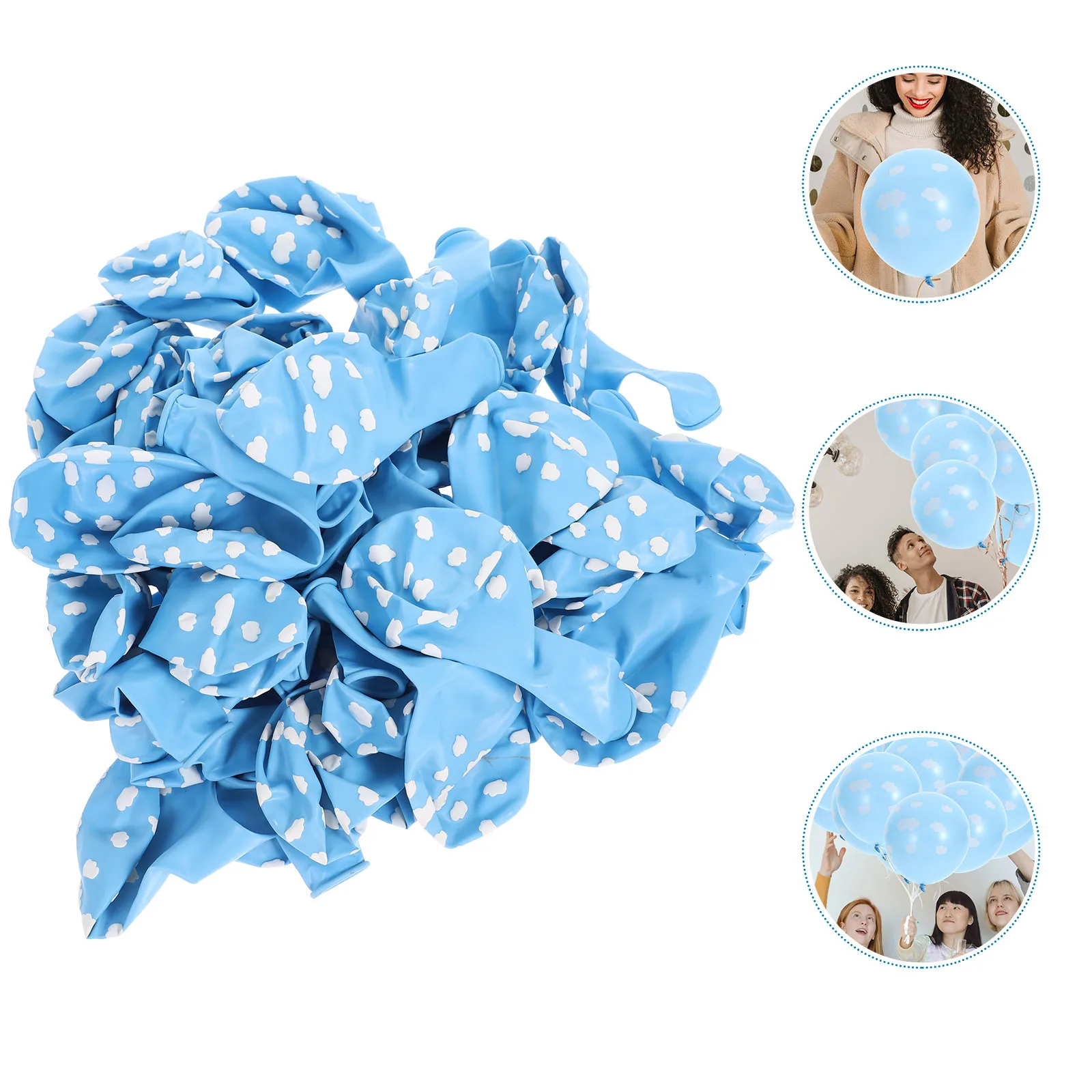 

50Pcs Blue Clouds Printing Latex Balloons 12 Inch Party Supplies Birthday Decorations Festive Props Latex Balloons