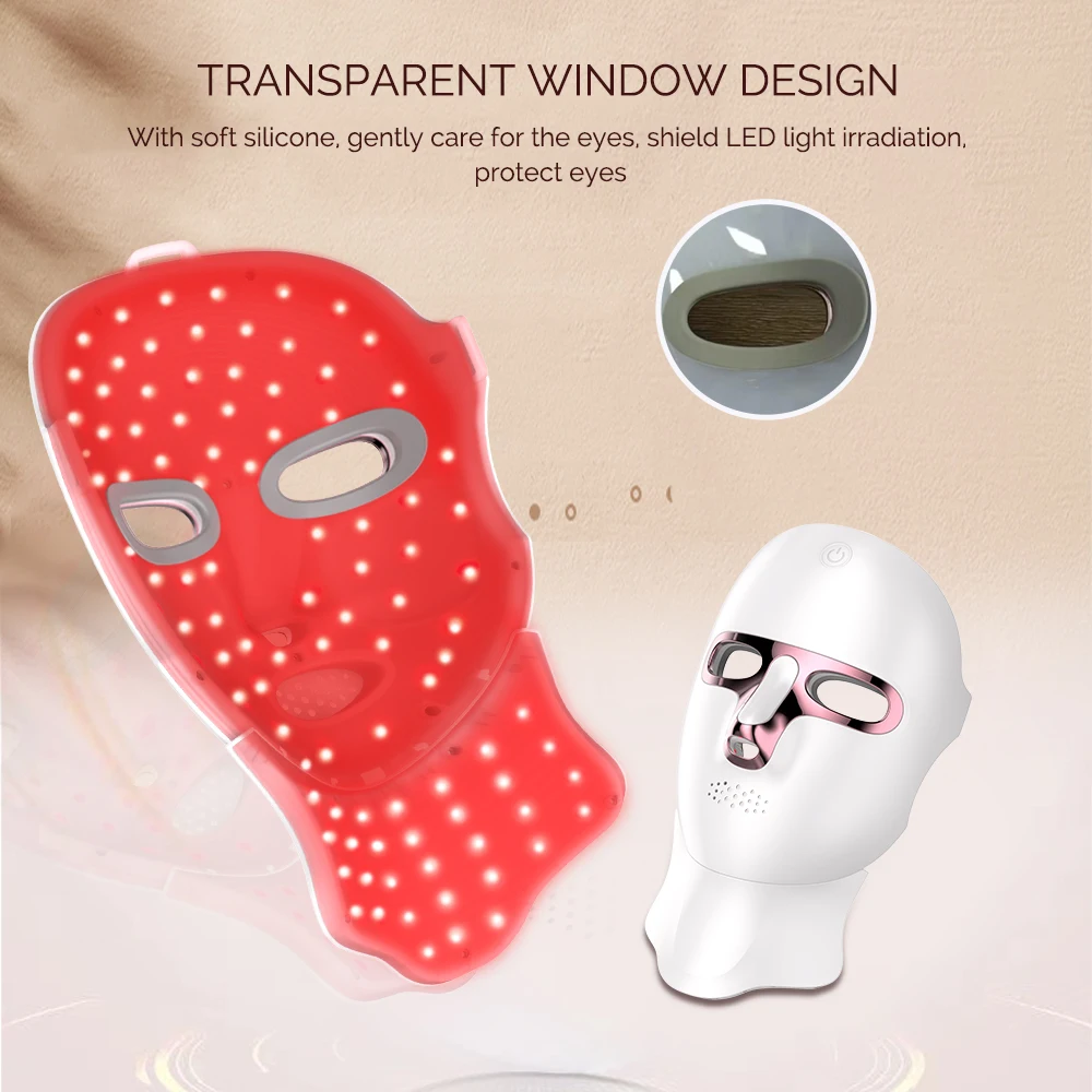 7-Farben-LED-Gesichtsmaske für Gesicht und Hals, Photon, Hautverjüngung, Aufhellung, Straffung, wiederaufladbarer Hals, Gesichtspflege, Schönheitsbehandlung – Detail 4