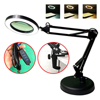 2-in-1 Magnifying Lamp with Light, 10X Zoom & Adjustable Brightness, Flexible Swing Arm for Reading/Crafting/Repair