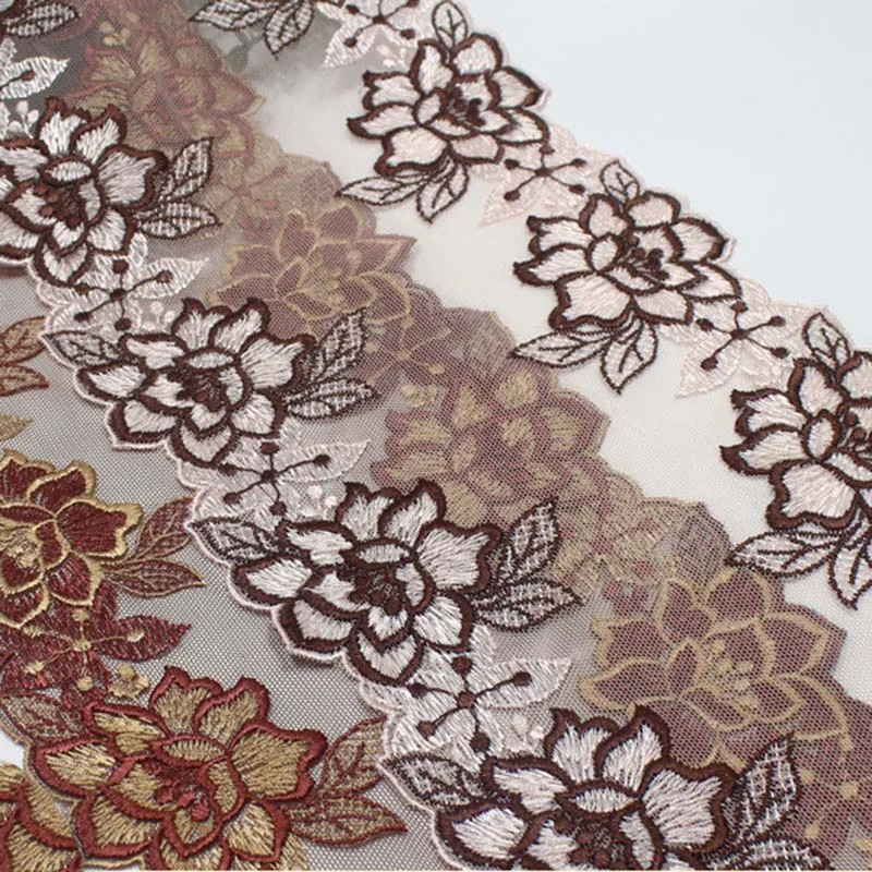 

28 ярдов, двухцветная цветочная сетка, отделка, полиэстеровая кружевная бейка, кружевная бейка с вышивкой, одежда для шитья, кружевные аксессуары