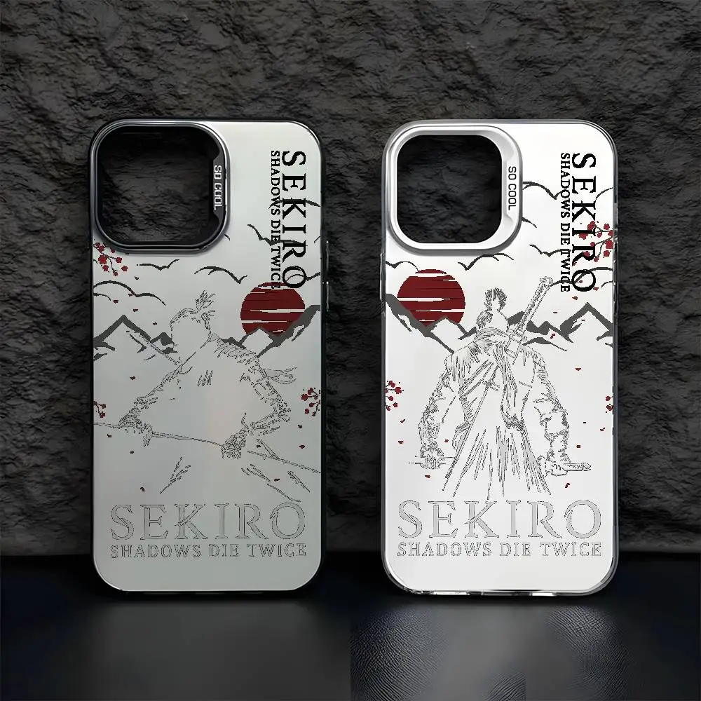 S-Sekiro S-shadows يموت مرتين جراب هاتف آيفون 17 16 15 14 13 12 11 برو ماكس الهواء متعدد الألوان ماتي ليزر معدني أورورا فوندا