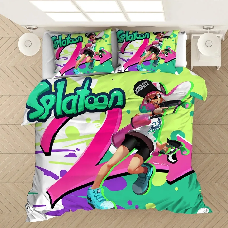 3D Printed Game Splatoons Bedding Set Duvet Cover Bedroom Comforter Single Twin King Size Quilt Cover Home Textile