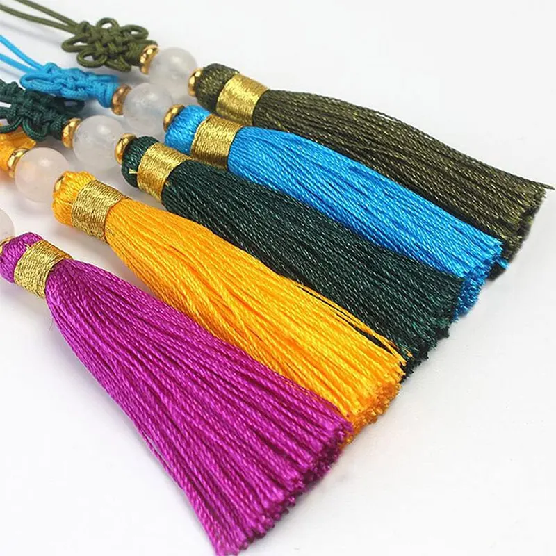 2–20 Stück kleine chinesische Knoten, Bastelquasten, handgefertigt, seidig, Mini-Perlenquasten für Schmuckherstellung, DIY-Ohrring-Lesezeichen-Zubehör – Detail 6