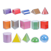 Geometry Model 3D Shapes for Teaching Translucent Toy Light Table Colorful Kids Clear Counting Block Math Manipulatives Toys