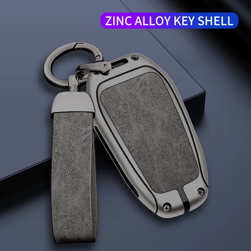 Zine Alloy Leather Car Key Case Shell Cover For Peugeot 308 408 508 2008 3008 4008 5008 Citroen C4L C6 C3-XR Picasso DS3 DS4 DS5