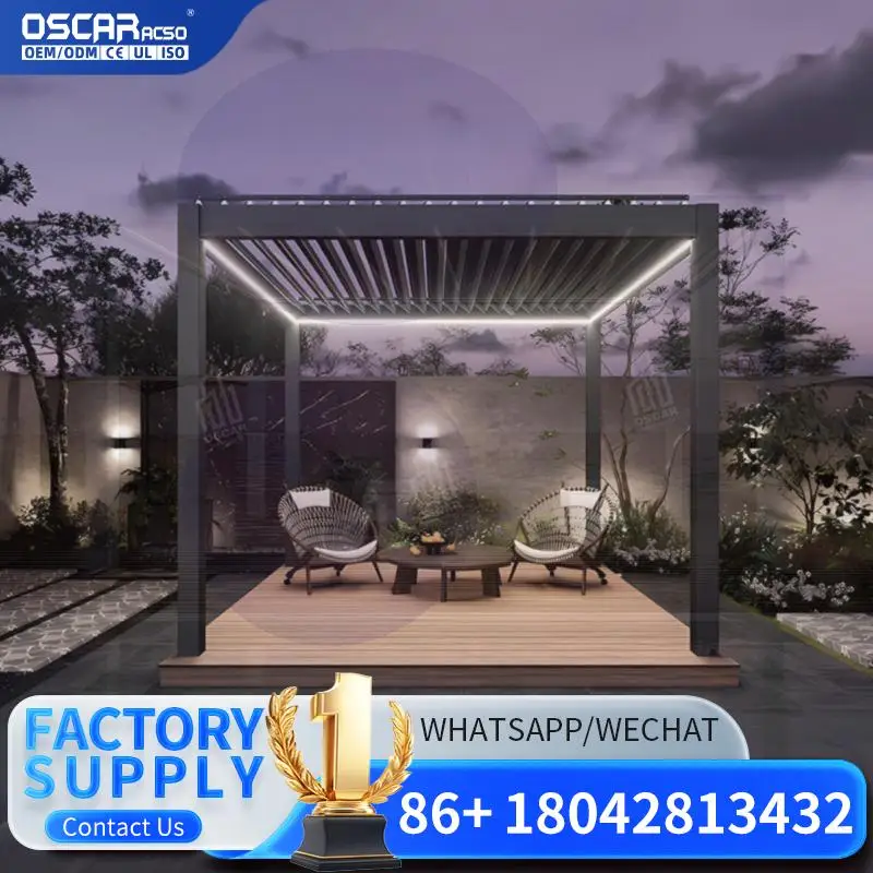 أغطية فناء بمحرك قابلة للتخصيص من الألومنيوم المناخ الحيوي الأوتوماتيكي للمطبخ الخارجي في الفناء الخلفي في عريشة كندا الأمريكية #3