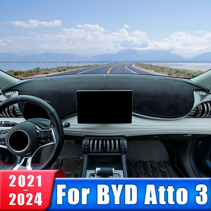 Car Dashboard Cover For BYD Atto 3 Yuan Plus 2021 2022 2023 2024 EV Instrument Desk Sun Shade Mat Dash Non-slip Pad Accessories