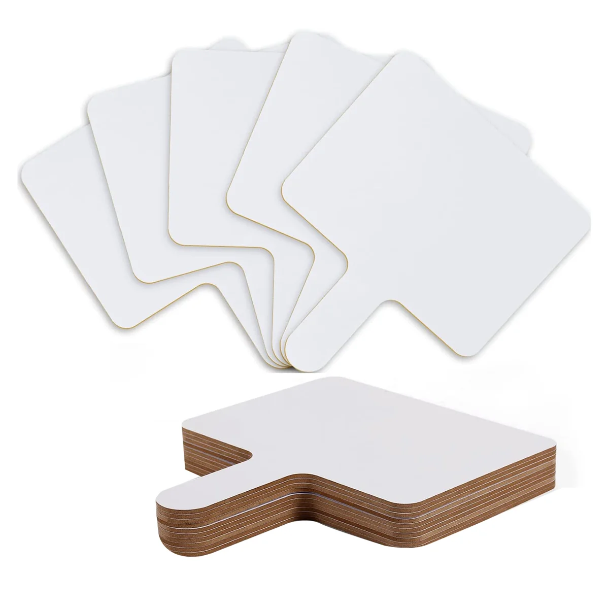 

10Pcs 9.6X8Inch Dry Erase Answers Paddle, Handhold Wooden White Board Double Sided Dry Erase Answer Board