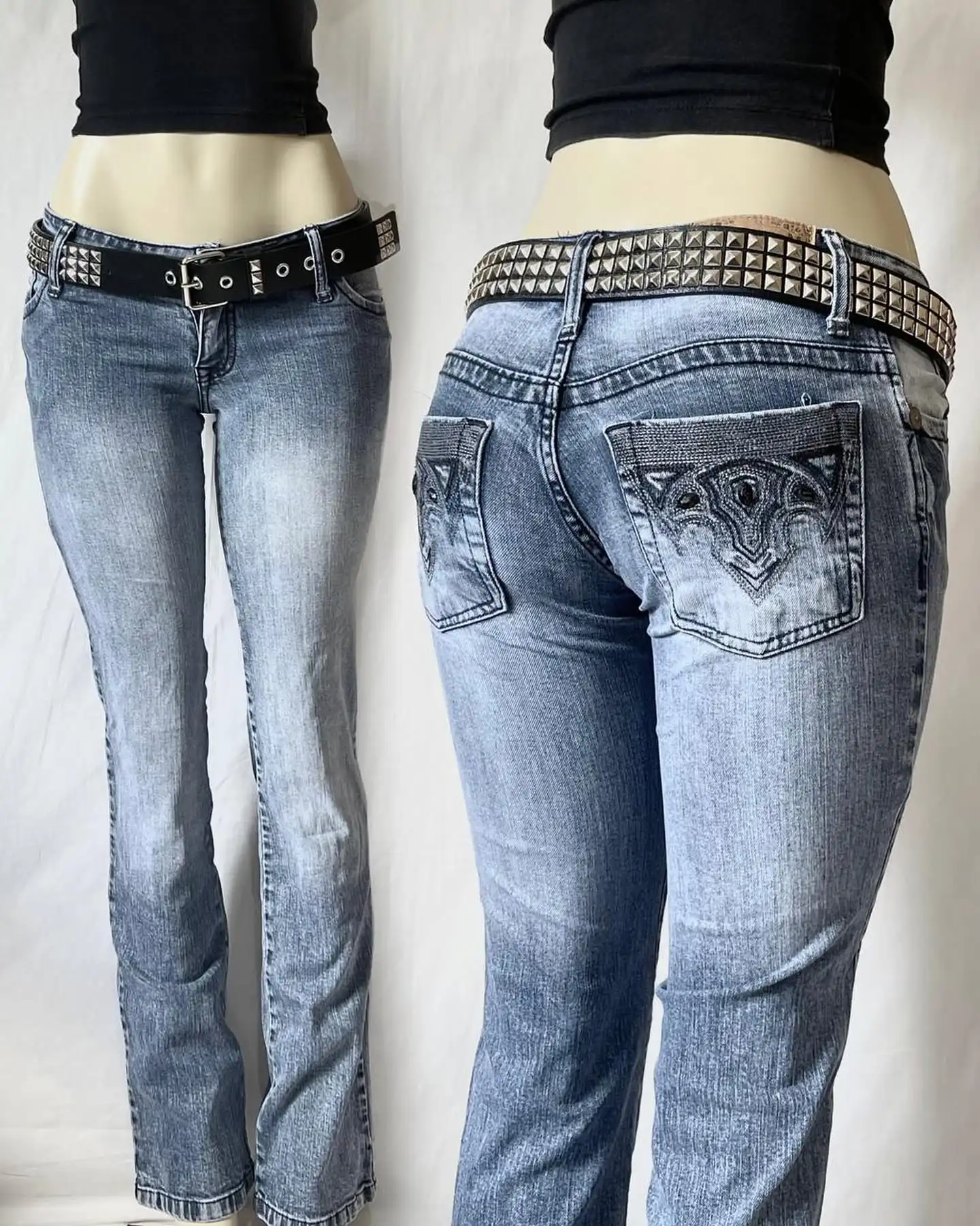 Simplicidade cintura alta fino ajuste versátil jeans masculino e feminino clássico estilo americano retro calças casuais calças largas