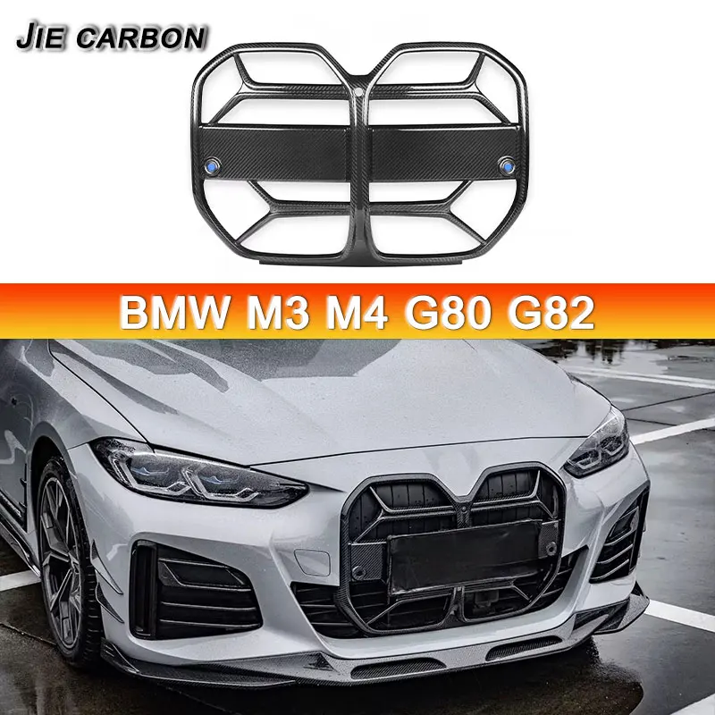 For BMW 4 Series G26 440i Dry Carbon Fiber Front Bumper Kidney Grille Air Intake Vent Centre mesh grille cover Body Kit 2021+