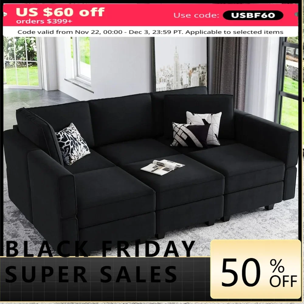 

Modular Velvet Sectional Sofa with Chaise Lounge Sectional Sleeper Sofa with Storage Chaise Sofa Bed Couch for Living Room