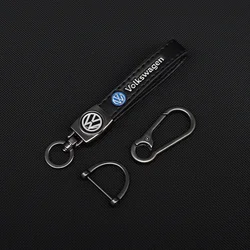High Quality Leather Car Key Chain Ring Keychain Accessories For VW GTI Polo Golf Passat Tiguan Arteon Touareg Taigo Caddy Jetta