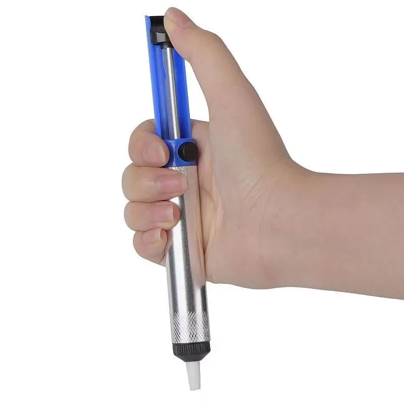 Hot Aluminium Desoldering Suction Pump Tool Solder Sucker Suction Tin Pen Removal Device Blue Vacuum Soldering Iron Desolder