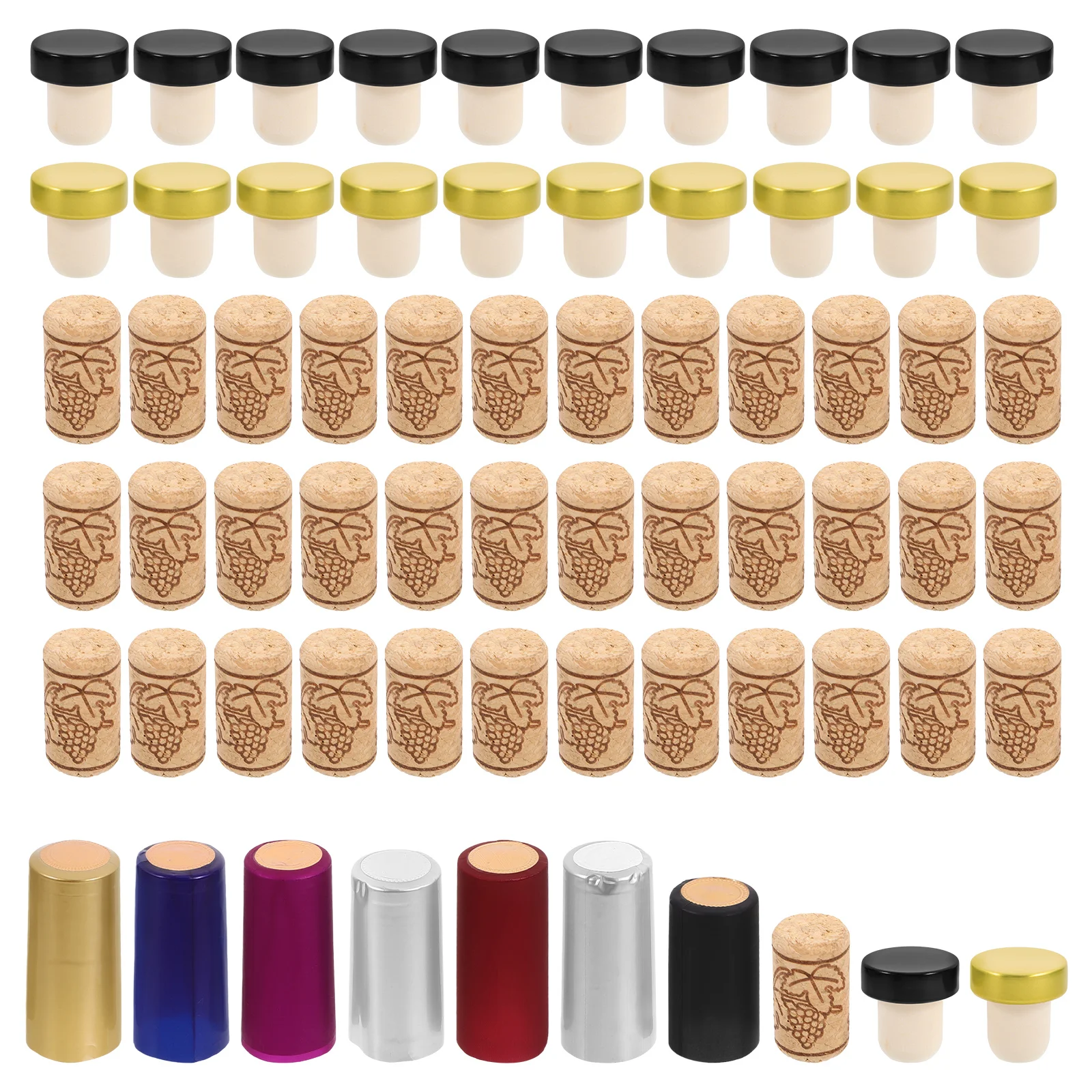 

T-Shaped Bottle Corks Soft Wood Stoppers Reusable Sealer PVC Plastic for Glass Bottles Beer Cap Small Kitchen Bar