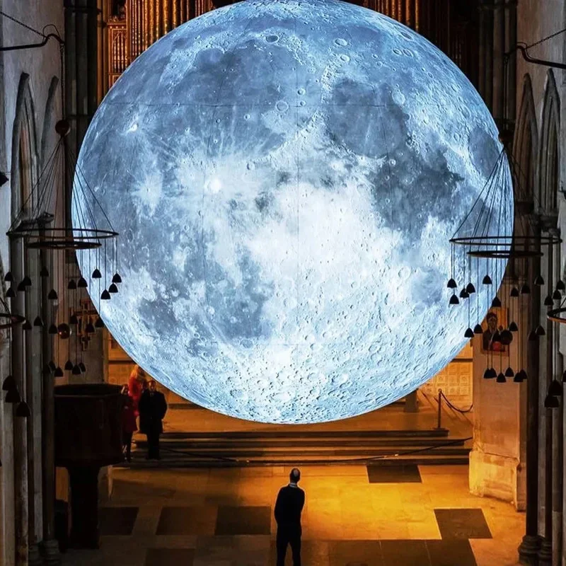 Boule de Lune Gonflable en PVC avec Lumières LED, Ballon Communautés ète Étanche pour Événement, ix, Spectacle, Décoration de Scène, Publicité