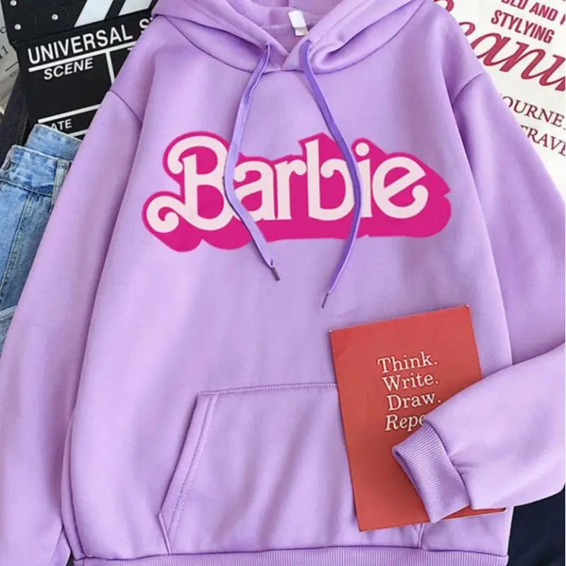 New Adult Men\'s and Women\'s Sweatshirt Hoodie Barbie Cartoon Autumn and Winter Sports Loose Comfortable Casual Top Cute Gift