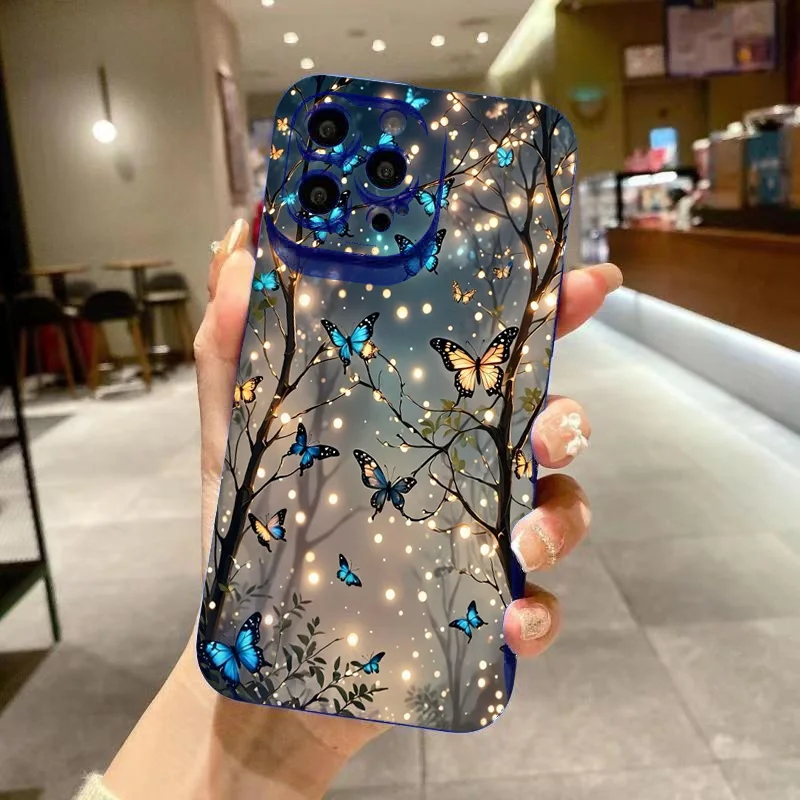 Phone Case For Xiaomi Mi 11 Lite 5G 15 14T 14 13T 13 12T 12 Poco X7 M6 X6 X5 X3 F5 F6 Pro 4G Glow In The Dark Butterfly Cover