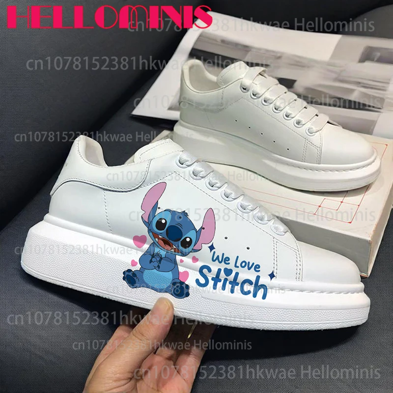 

Stitch Little Monster Printing Adult shoes man woman Waterproof leather Four season breathable Shoes Gift Christmas