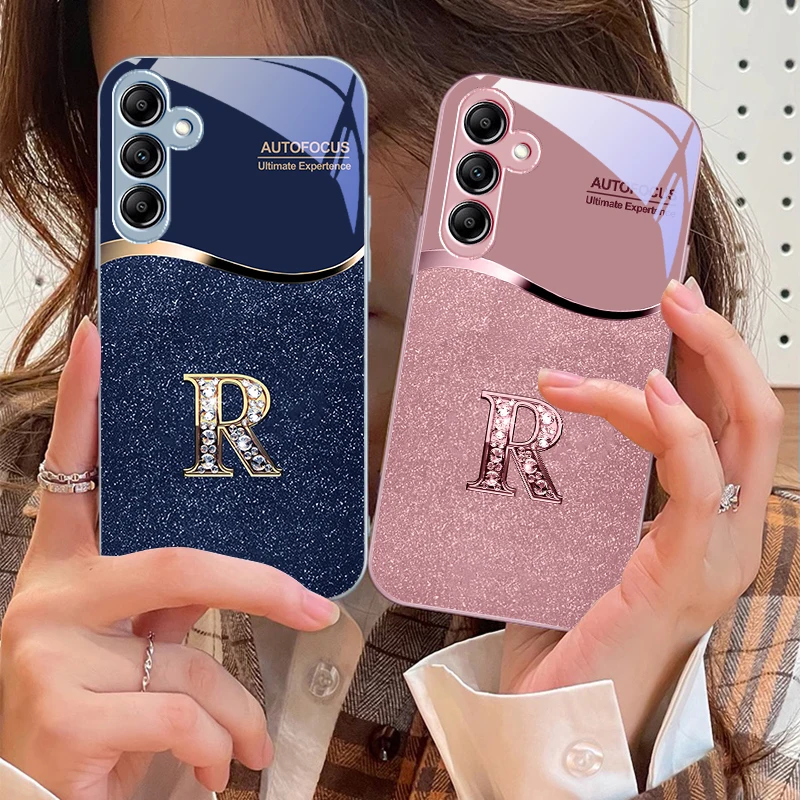 

Golden edged letter R For Samsung A 73 72 71 A70 56 55 54 A53 52 A51 A50 42 A35 A34 33 32 31 26 25 24 23 22 30 glass phone case