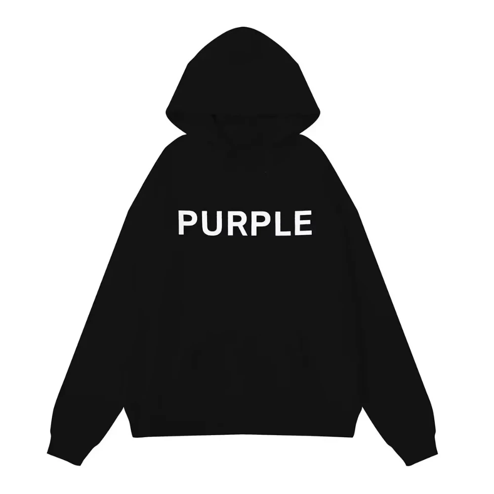 2025 New Street Fashion Autumn and Winter Women's Purple Brand Basic Letter Printed Men's Loose Looped Unisex Hoodie