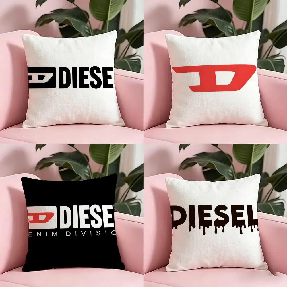 Housse de coussin de marque D-Diesel, anti-acariens, fermeture éclair invisible, en peluche courte soyeuse, pour canapé