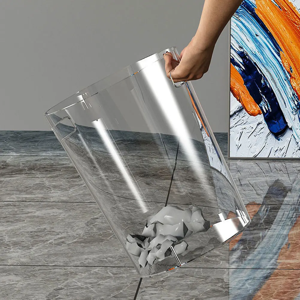 

Creative Trash Can Clear Large Capacity Transparent Rubbish Bin For Home Office Desktop Plastic Waste Storage Basket