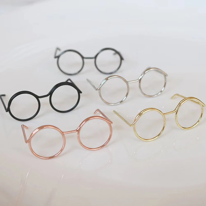 1PC Alloy Wire Glasses Doll Fashion Iron Wire Doll Glasses Round Frame Lensless Doll DIY Accessories