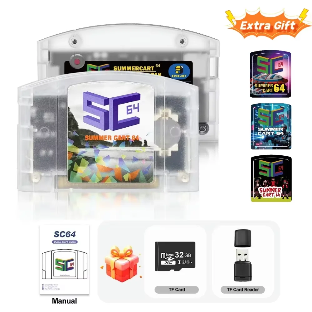 EPICJOY SummerCart 64 SC64 Open Source Game Card N64 with Built-in Emulator For N64 Console Gift 32GB TF Card 5400 Games image 3