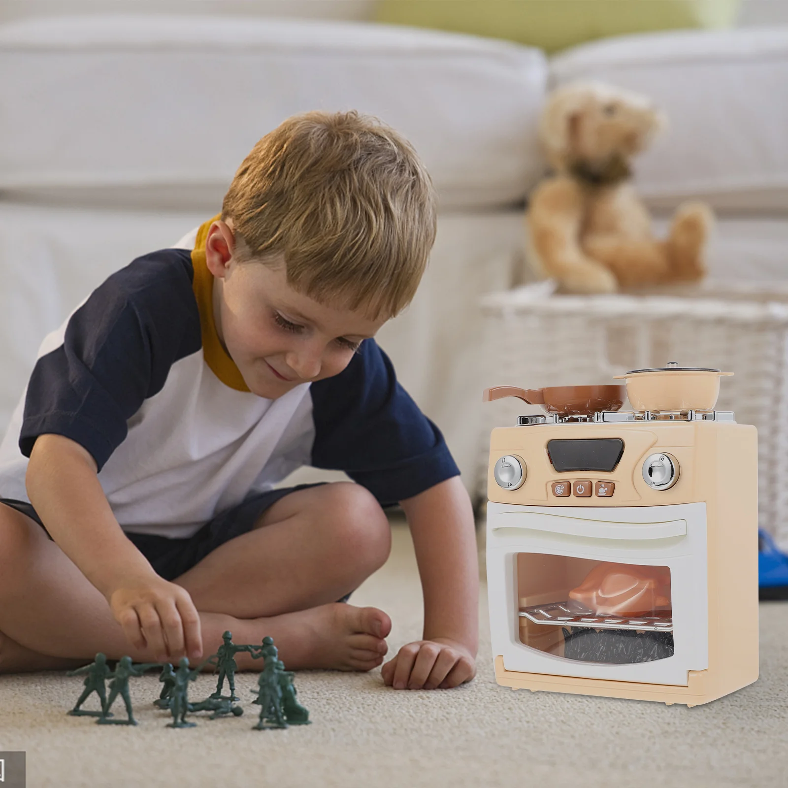 

1Pcs Simulated Oven Machine Creative Light Sound Play House Supply Miniature Baking Educational Children Gift Oven Machine Toy