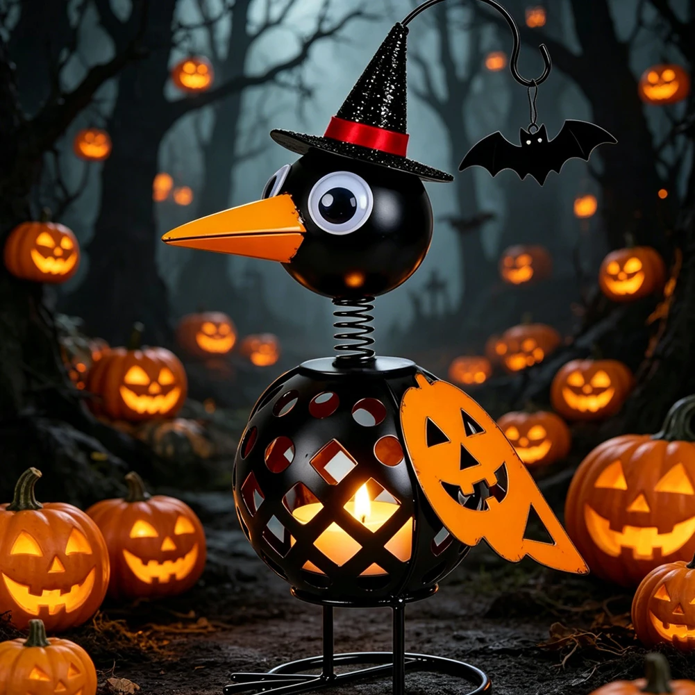 For Halloween Celebration Wrought Iron Crow Modern Minimalist Style Sleek Appearance Semi-mechanical Technique